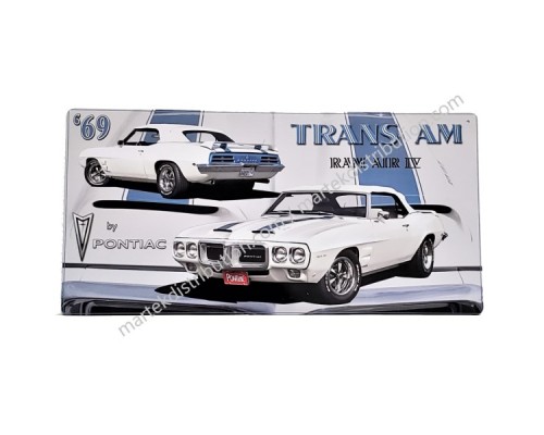 Enseigne Pontiac Trans Am 1969 en Métal 19"x9.5"